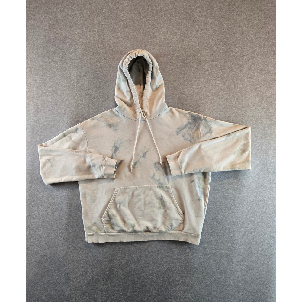 John Elliott Beach Hoodie Mens Large Light Blue Marble Mix Tie Dye Made in Japan